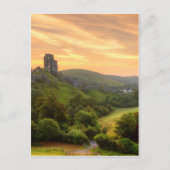 Corfe Castle Sunrise Briefkaart (Voorkant)