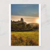 Corfe Castle Sunrise Briefkaart (Voorkant)