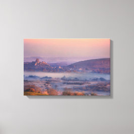 Corfe Castle Sunrise Canvas Afdruk