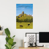 Corfe Castle Travel Poster (Thuiskantoor)
