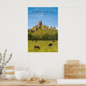 Corfe Castle Travel Poster (Keuken)
