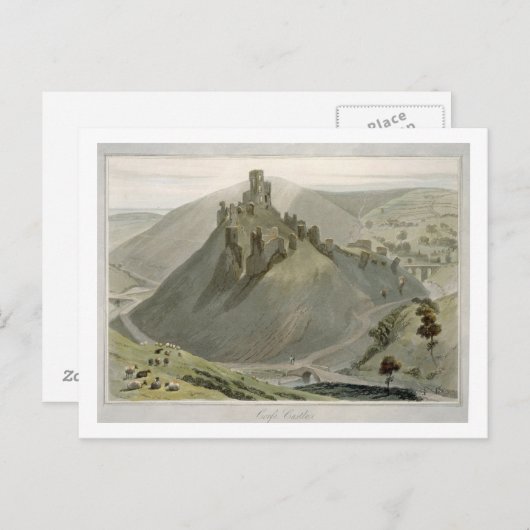 Corfe Castle uit 'Een reis rond Groot-Brittannië' Briefkaart (Voorkant / Achterkant)