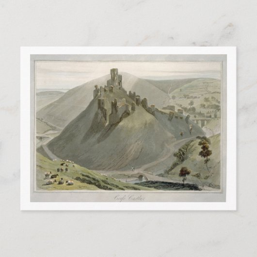 Corfe Castle uit 'Een reis rond Groot-Brittannië' Briefkaart (Voorkant)