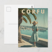 Corfu 50s vintage reis briefkaart (Voorkant / Achterkant)