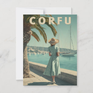 Corfu 50s vintage reis briefkaart