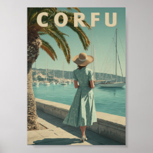 Corfu 50s vintage reis poster