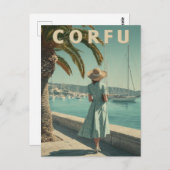 Corfu 50s vintage travel briefkaart (Voorkant / Achterkant)