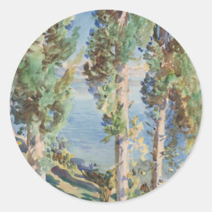 Corfu-cipressen door John Singer Sargent Ronde Sticker