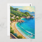 Corfu Coastline Greece Travel Briefkaart (Voorkant / Achterkant)