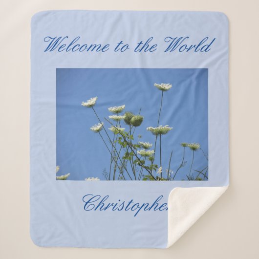 Corfu Cream Wildbloemen Sherpa Deken (Voorkant)