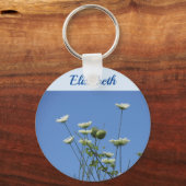 Corfu Cream Wildflower Button Sleutelhanger (Voorkant)