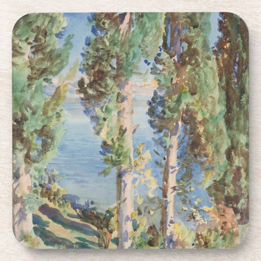 Corfu Cypresses van John Singer Sargent Bier Onderzetter (Voorkant)