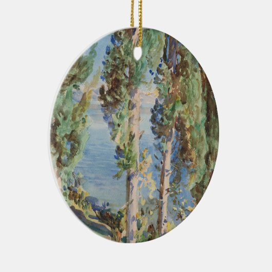 Corfu Cypresses van John Singer Sargent Keramisch Ornament (Rechts)