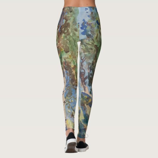 Corfu Cypresses van John Singer Sargent Leggings (Achterkant)