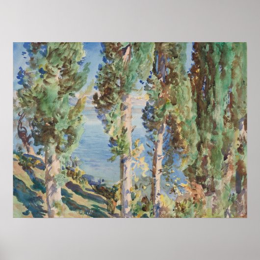 Corfu Cypresses van John Singer Sargent Poster (Voorkant)