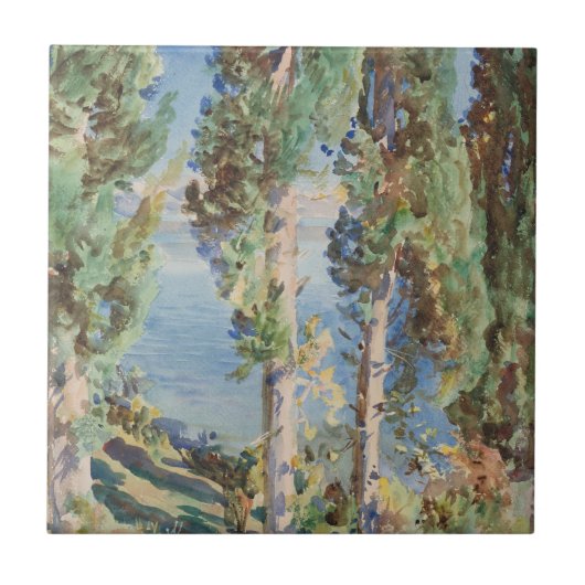Corfu Cypresses van John Singer Sargent Tegeltje (Voorkant)