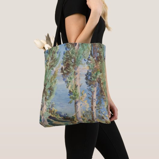 Corfu Cypresses van John Singer Sargent Tote Bag (Dichtbij)