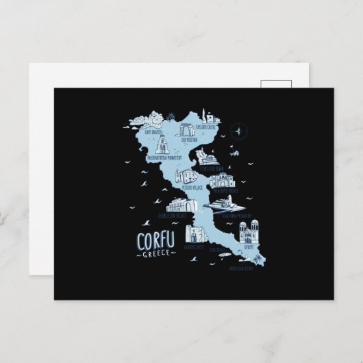 Corfu Greece Corfu Briefkaart (Voorkant / Achterkant)