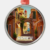Corfu Greece Travel Metalen Ornament (Voorkant)