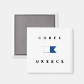 Corfu Griekenland Alpha Duik Vlag Magneet (Voorkant / Achterkant)