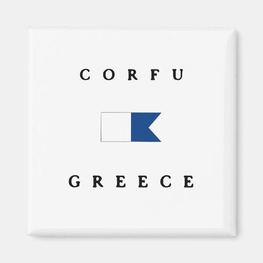 Corfu Griekenland Alpha Duik Vlag Magneet (Voorkant)