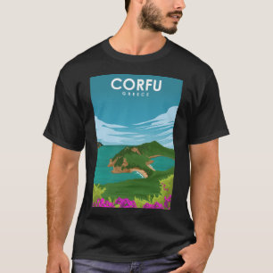 Corfu Griekenland Dagelijks Schilderachtig Reispos T-shirt