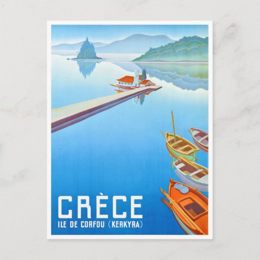 Corfu, Griekenland - giersposter Briefkaart (Voorkant)