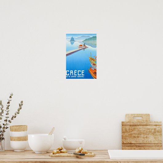 Corfu, Griekenland, Poster voor reizen met reiswie (Keuken)