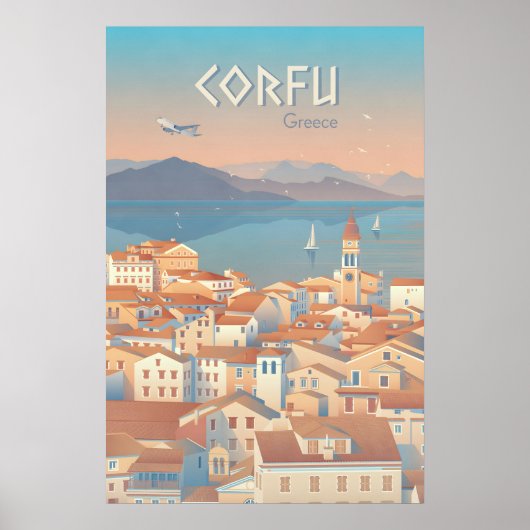 Corfu Griekenland Reisposter Poster (Voorkant)
