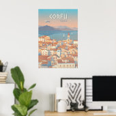 Corfu Griekenland Reisposter Poster (Thuiskantoor)