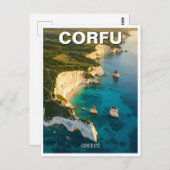 Corfu Griekenland Reizen Briefkaart (Voorkant / Achterkant)