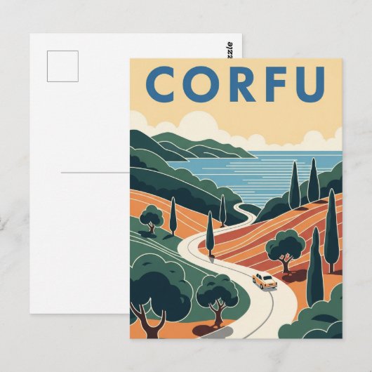 Corfu Griekenland Reizen Briefkaart (Voorkant / Achterkant)