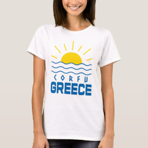 Corfu Griekenland Zonneschijn En Zee Golven Dames T-shirt