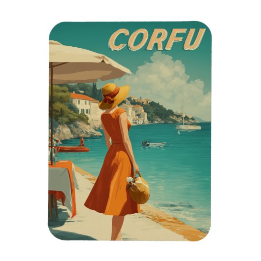 Corfu jaren 50 magneet (Verticaal)