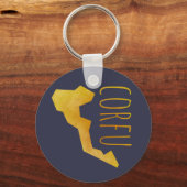 Corfu-kaart Sleutelhanger (Voorkant)