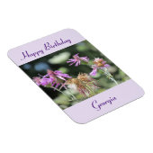 Corfu Lila Wildbloemen Birthday Foto Magneet (Rechterzijde)