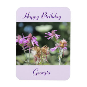 Corfu Lila Wildbloemen Birthday Foto Magneet