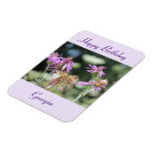 Corfu Lila Wildbloemen Birthday Foto Magneet (Linkerzijde)