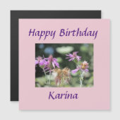 Corfu Lila wilde bloemen Birthday Magnetische Kaar (Voorkant / Achterkant)