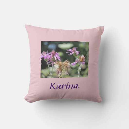 Corfu Lila wilde bloemen Kussen (Voorkant)