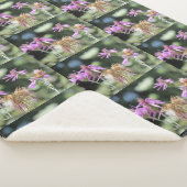 Corfu Lila wilde bloemen Sherpa Deken (3/4)