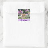 Corfu Lila wilde bloemen Vierkante Sticker (Tas)