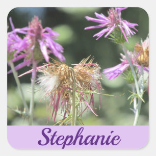 Corfu Lila wilde bloemen Vierkante Sticker