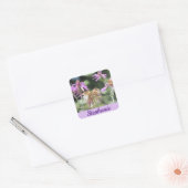 Corfu Lila wilde bloemen Vierkante Sticker (Envelop)