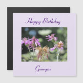 Corfu Lila Wildflowers Magnetische Verjaardag Kaar (Voorkant / Achterkant)