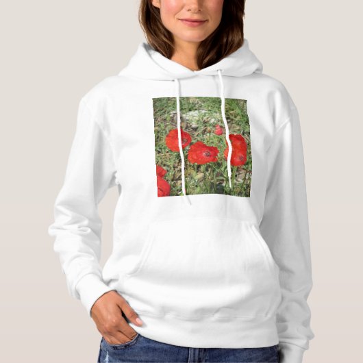 Corfu Red Poppies Hoodie (Voorkant)