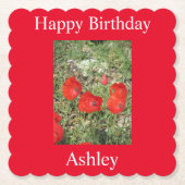 Corfu Red Poppies Kartonnen Onderzetters (Voorkant)