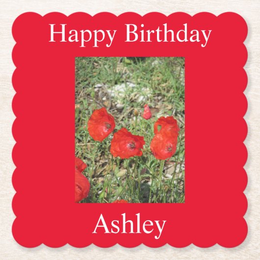 Corfu Red Poppies Kartonnen Onderzetters (Voorkant)