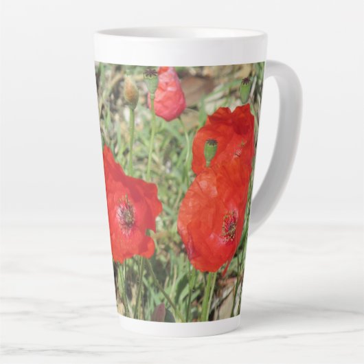 Corfu Red Poppies Latte Mok (Rechterhoek)