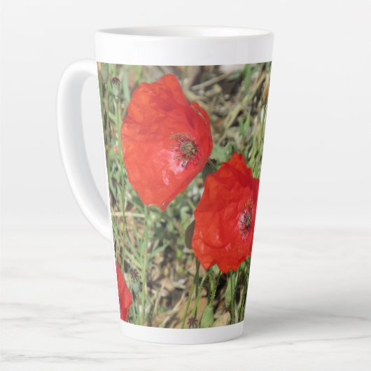 Corfu Red Poppies Latte Mok (Linkerhoek)